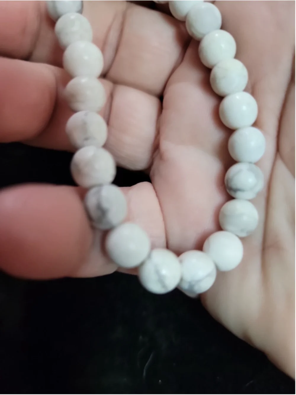 Natural Howlite Smooth Rondelle Bracelet HOWLITE Stretchable Bracelet Round